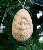 Egg Santa, Carved Wood Ornament