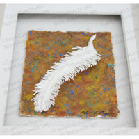 Feather Cut Paper Sculpture , Framed