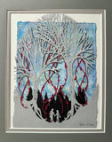 Beans Cut Paper Art, Matted