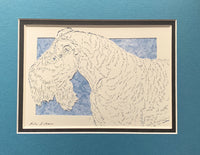 Kerry Blue Terrier Cut Paper Art, Matted