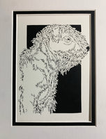 Soft Coated Wheaten Terrier Cut Paper Art, Matted