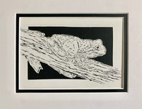 Frog Cut Paper Art, Matted