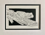 Frog Cut Paper Art, Matted