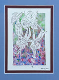 Flowers Cut Paper Art, Matted