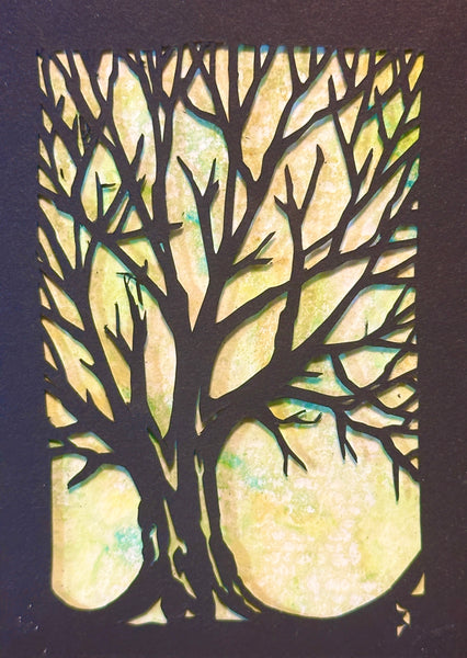 Tree Cut Paper ACEO