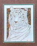 Tiger Cut Paper Art, Matted