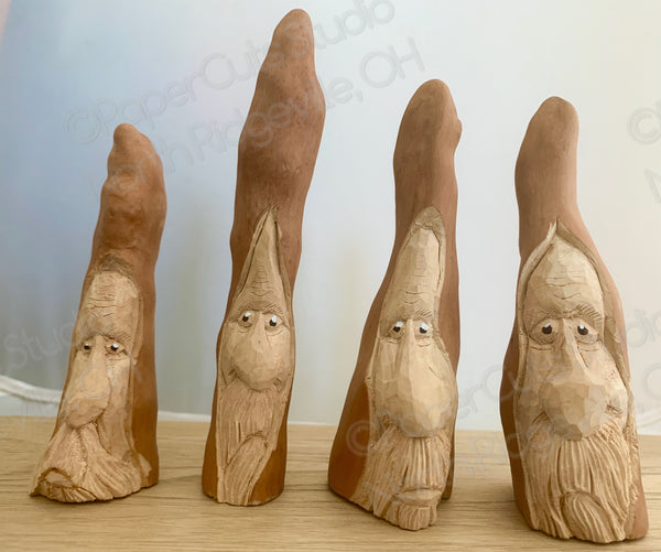 Cypress Knee Spirits, Carved Wood Free-standing Ornament