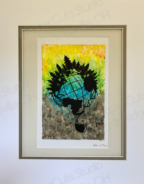 Tears of the World, Cut Paper Art, Matted
