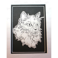 Cat Cut Paper Art, Matted