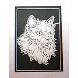 Cat Cut Paper Art, Matted