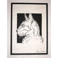 Cat Cut Paper Art, Matted
