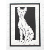 Cat Cut Paper Art, Matted