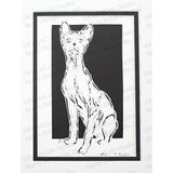 Cat Cut Paper Art, Matted