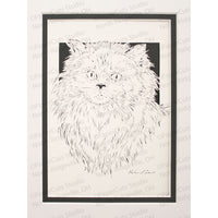 Cat Cut Paper Art, Matted