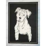 Pit Bull Cut Paper Art, Matted