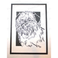 Brussels Griffon Cut Paper Art, Matted