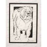 Bulldog Cut Paper Art, Matted