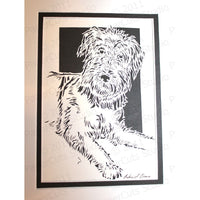 Airedale Terrier Cut Paper Art, Matted