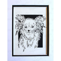 Papillon Cut Paper Art, Matted