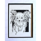 Papillon Cut Paper Art, Matted