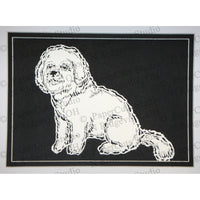 Bichon Frise Cut Paper Art, Matted