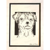 Jack Russell Terrier Cut Paper Art, Matted