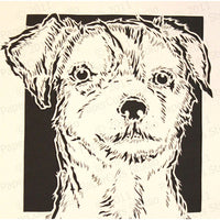 Jack Russell Terrier Cut Paper Art, Matted