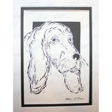 Basset Hound Cut Paper Art, Matted