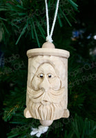 Spool Santa, Carved Wood Ornament