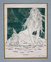 Siren Cut Paper Art, Matted