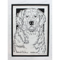 Bernese Mountain Dog Cut Paper Art, Matted