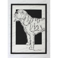 Beagle Cut Paper Art, Matted