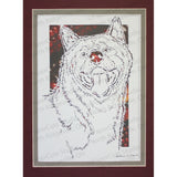 Akita Cut Paper Art, Matted