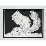 Squirrel Cut Paper Art, Matted