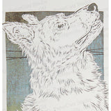 Border Collie Cut Paper Art, Matted