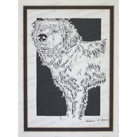 Great Pyrenees Cut Paper Art, Matted