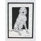 Pointer Cut Paper Art, Matted