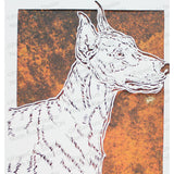 Doberman Pinscher Cut Paper Art, Matted