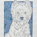 West Highland White Terrier Cut Paper Art, Matted