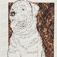 Rottweiler Cut Paper Art, Matted