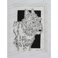 Scottish Terrier Cut Paper Art, Matted