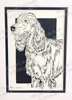 Setter Cut Paper Art, Matted