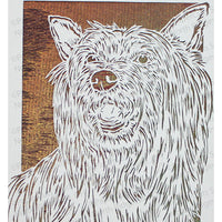 Silky Terrier Cut Paper Art, Matted