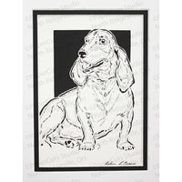 Basset Hound Cut Paper Art, Matted