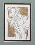 Wire Fox Terrier Cut Paper Art, Matted
