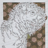 Soft Coated Wheaten Terrier Cut Paper Art, Matted