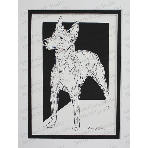 Manchester Terrier Cut Paper Art, Matted