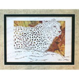 Cheetah Cut Paper Art, Matted