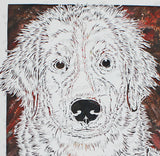 Bernese Mountain Dog Cut Paper Art, Matted