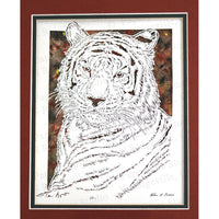 Tiger Cut Paper Art, Matted